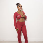 Red Velvet Two Piece Set