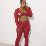 Red Velvet Two Piece Set
