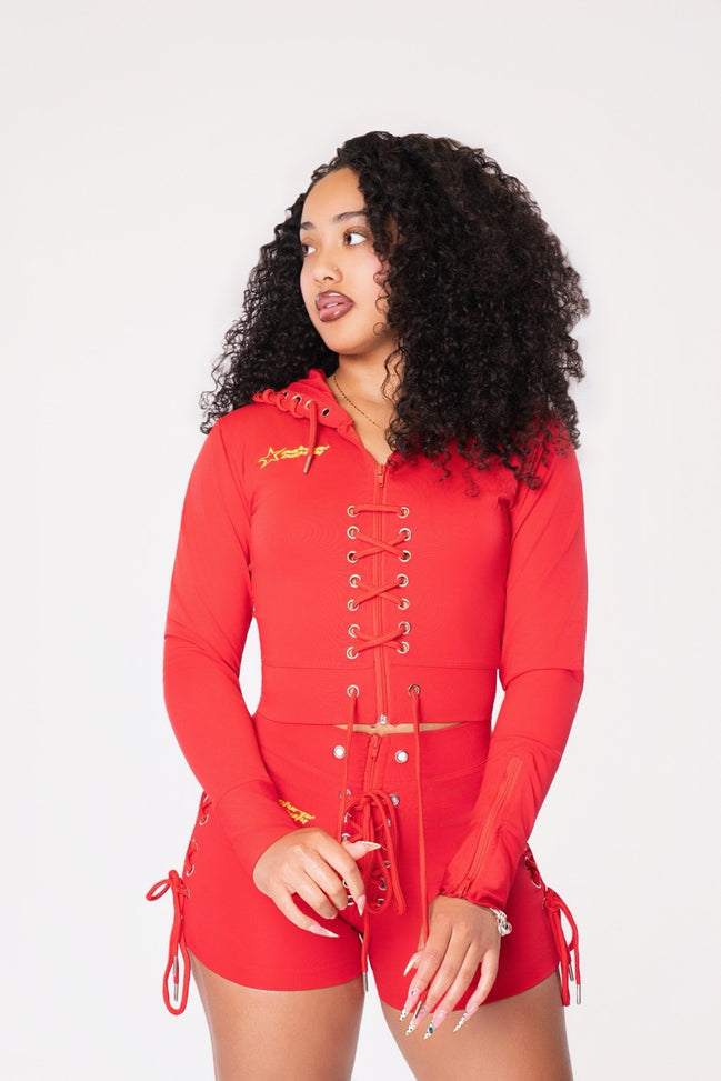 NB Signature Lace-Up Red Set