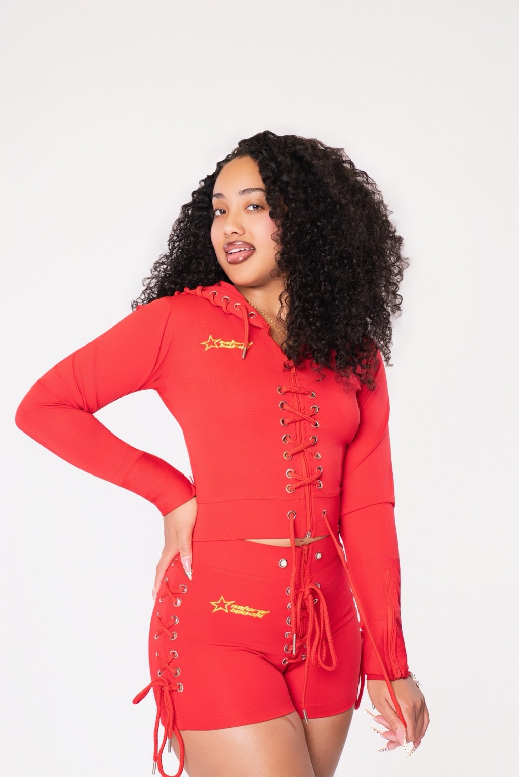 NB Signature Lace-Up Red Set