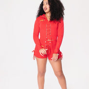 NB Signature Lace-Up Red Set