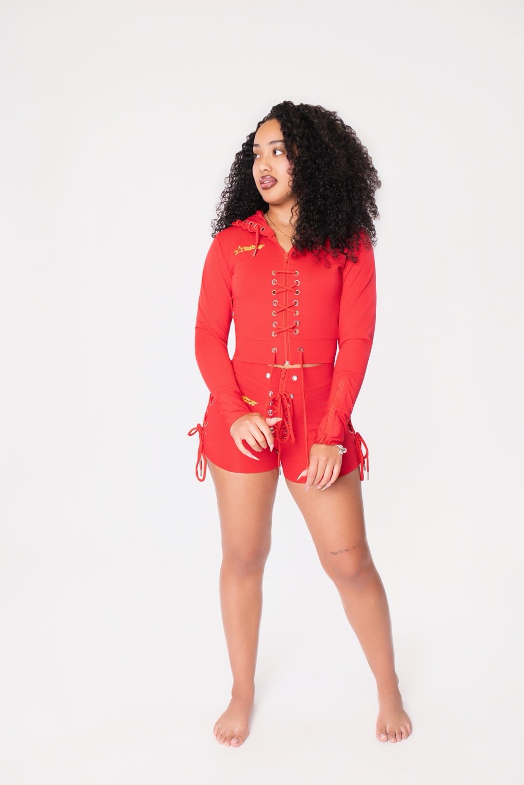 NB Signature Lace-Up Red Set